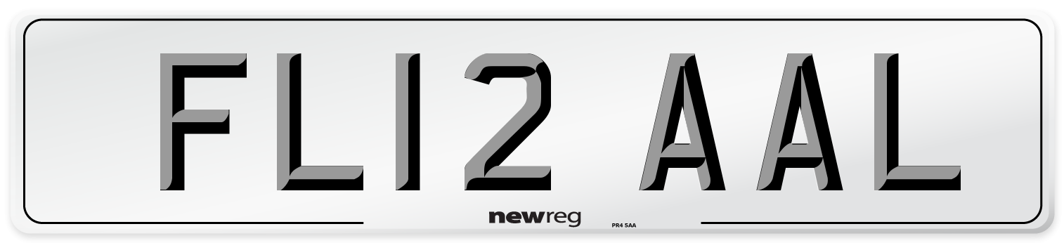 FL12 AAL Number Plate from New Reg